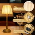 thumbnail image 4 of 16'' Glam Cordless Table Lamp Touch Control with 3 Way Classic Elegant Dimmable Rechargeable LED Nightstand Lamp with Fabric Shade In Brass Finish, 4 of 7