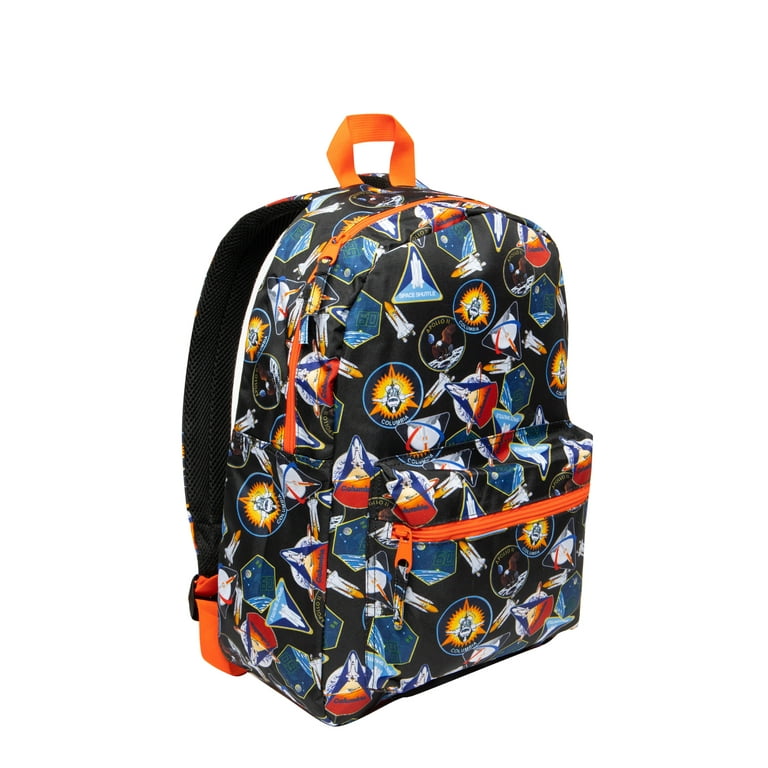 NASA Unisex Student Backpack All Over Print Black 