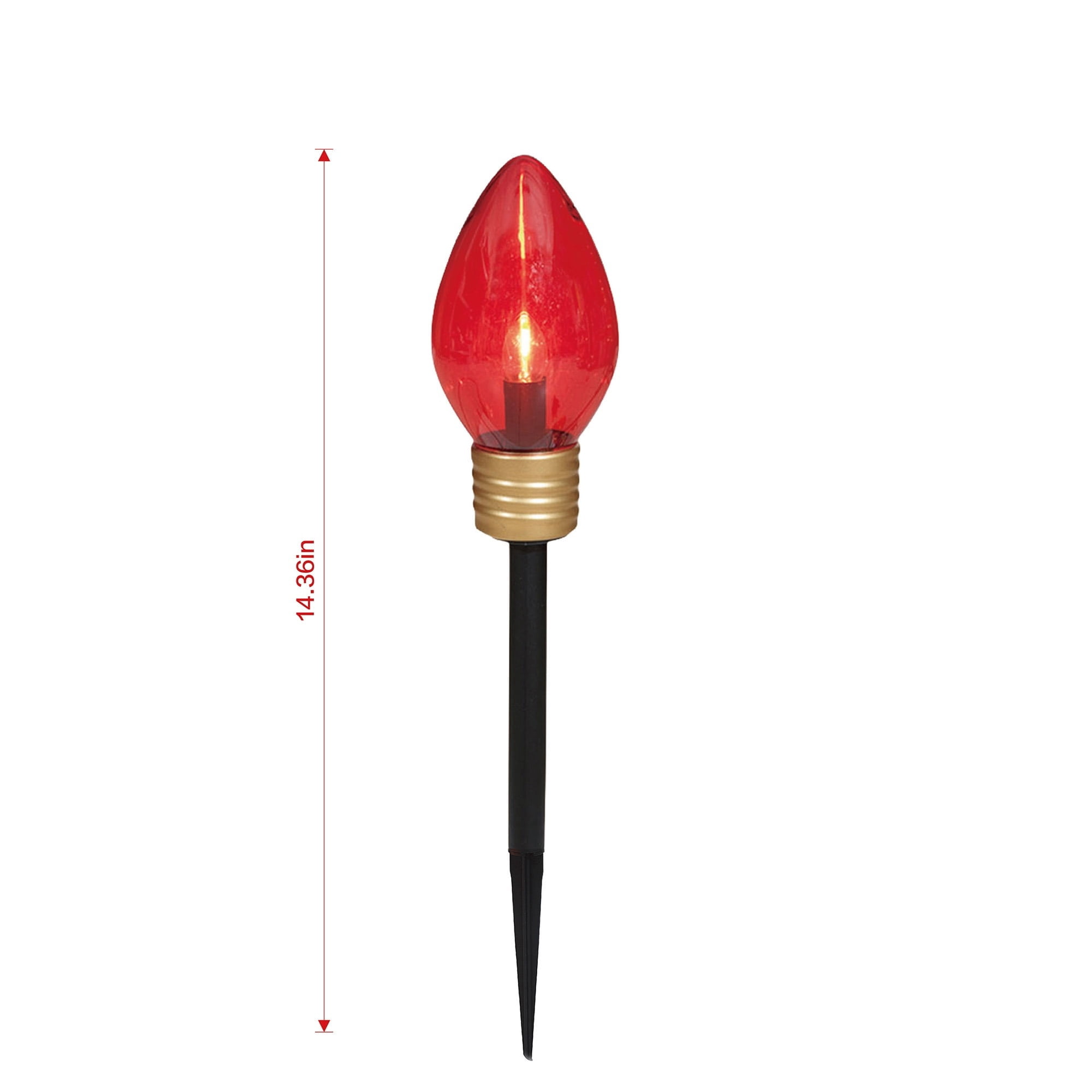Indoor/Outdoor Jumbo LED C9 Christmas Bulb Pathway Lights, Multicolor, Set of 4, by Holiday Time
