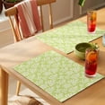 thumbnail image 4 of Simple Daisy Silhouette Placemats Set of 1, Retro Flowers Green Patterns Non-Slip Place Mats Washable Table Mats for Kitchen Dining Table Decorations Indoor/Outdoor, 4 of 9