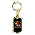 thumbnail image 4 of Who Raised A Firefighter Stainless Steel or 18k Gold Premium Swivel Dog Tag Keychain, 4 of 8