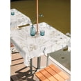 thumbnail image 2 of Square Outdoor Tablecloth with Umbrella Hole Beige Black Botanical Outside Table Cloth Waterproof Patio Table Cover Watercolor Floral Vintage Zipper Tablecloths for Picnic Party Camping 60x60 Inch, 2 of 8