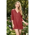 thumbnail image 3 of HAPPY BAY Women's Beachwear Swimsuit Coverups for Women Summer Swim Beach Dress Cover ups for Swimwear Women Bathing Suit Oversized Tunics for Women 14-16 Maroon, Stripes, 3 of 4