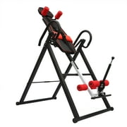 Foldable Inversion Table, Back Pain Ankle Relief, Gravity Fitness,Adjustable Height, Black&Red 150kg/330.7lbs