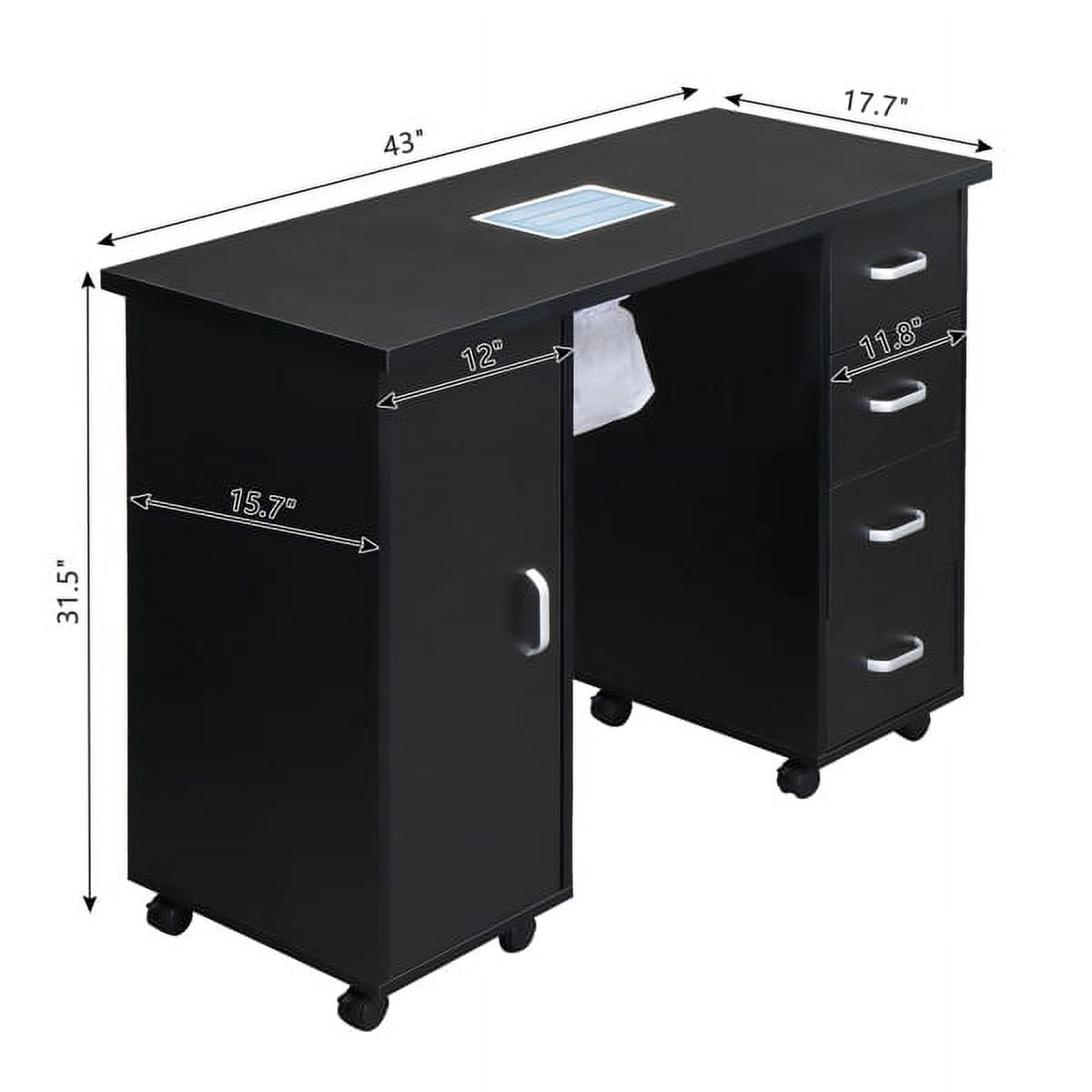 MDF Single Door 4 Drawers With Fan Black Nail Table