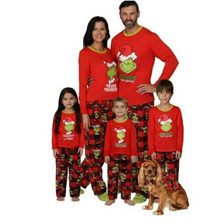 

Green Christmas parent-child wear family wear cartoon character pajamas Christmas pajamas parent-child family home wear
