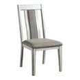 thumbnail image 2 of Furniture of America Lula Padded Wood Weathered White and Warm Gray Side Chairs (Set of 2), 2 of 6