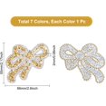 thumbnail image 2 of 7 Pcs Bow Rhinestone Applique (2.2"x2.6") Iron/Sew on Applique Patch Bowknot Glitter Crystal Applique for Bags Hats Shirts Clothing DIY Projects 7 Colors, 2 of 7