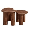 thumbnail image 5 of Coffee Sofa Side End Table, Walnut Brown, Wood, Living Room Lounge Cafe Lobby Hospitality Restaurant, Modern Contemporary, HB37933, 5 of 10
