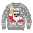 thumbnail image 3 of KHONTS Men's Christmas Sweater Funny Snowflake Santa Hilarious Xmas Claus Soft Pullover Long Sleeve Knitted Sweaters Light Gray M, 3 of 4