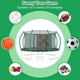 thumbnail image 5 of Ambifirner 12FT Jungle King Trampoline | Forest Green/Black Coating, Recreational Trampoline with Enclosure Net & Ladder, 144in Round Design for Ball Games + Triple-Layer Safety Net, 5 of 10