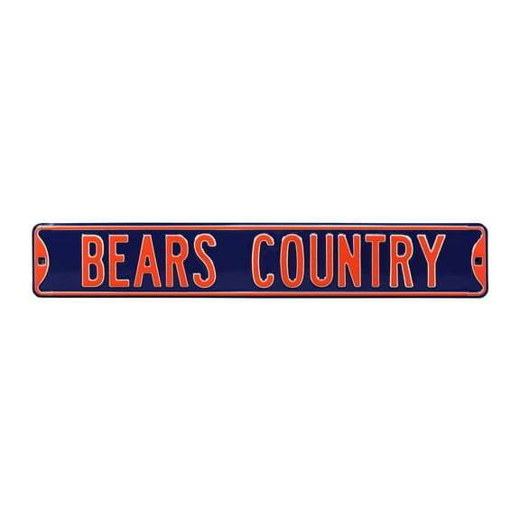 Navy Chicago Bears 6" x 36" Steel Street Sign