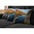 thumbnail image 5 of Ambesonne Nature Throw Pillow Cover 4 Pack, River Between Cliffs, 24", Blue Orange, 5 of 5