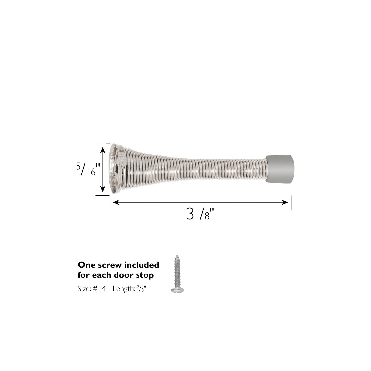 Design House 10-Pack Spring Door Stops with Rubber Tips, Satin Nickel
