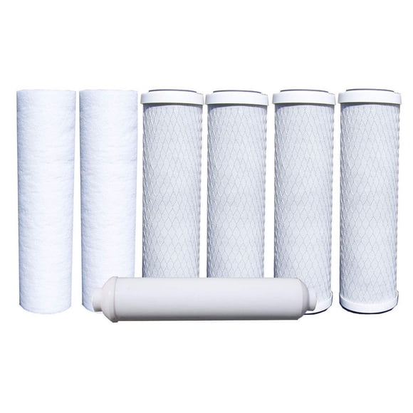 Watts Premier Annual 7-Pack Standard Water Filter Replacement Kit for RO-TFM-5SV, WP-ST6DM, WP-5, WP5-50 Reverse Osmosis System, 2 Sediment Filters,