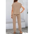 thumbnail image 6 of BTFBM Women's Two Piece Tracksuit Outfits Summer Short Sleeve Tops Long Pants Jogger Lounge Matching Sets Sweatsuit, 6 of 7