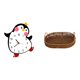 thumbnail image 1 of Precioso Reloj De Pared De Madera Con Forma De Pingüino De Dibujos Animados Y Cesta De Mimbre Tejida, Frutero Ovalado, Organizador Decorativo Multifuncional A Pilas Para El Hogar, Para, 1 of 8