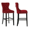 thumbnail image 4 of WestinTrends Wordford 29" Tufted Velvet Bar Stool (Set of 2), Black/ Red, 4 of 11