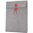 thumbnail image 1 of PU Leather A4 File Folder Document Holder Filing Envelope Project File Portfolio with String Tie Closure 3/4 Inch Expansion-Gray, 1 of 6