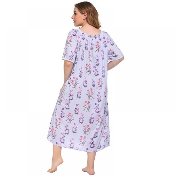 Women's Short Lounger House Dress Nightgown Sleep Dress for Women,XL-4XL - Walmart.com