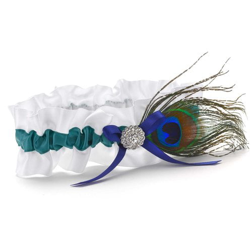 Hortense B Hewitt Wedding Accessories Peacock Feather Garter 