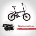 thumbnail image 2 of Uenjoy 20" Foldable Bike 7 Speed Folding City Commuter Bicycle Shimano Dreailleur Disc Brake Red Black, 2 of 6