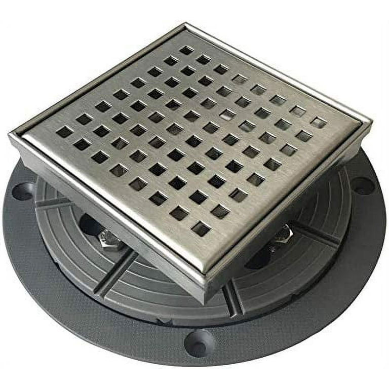 Square 6-inch Shower Drain with Flange Removable Quadrato Pattern Grat –  Rbrohant
