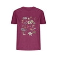 thumbnail image 1 of Camisetas de Verano de Mujer Pequeña Flor Impresa Cuello Redondo Manga Corta Superior, Verano Superior de las Mujeres, 1 of 4
