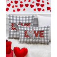 thumbnail image 5 of 12x20 Inch Valentine''s Day Pillow Cover - ''Love Like Jesus'' Script with Grey Buffalo Plaid and Red Love Hearts - Romantic Farmhouse Decorative Cushion Case for Home, Sofa, and Couch Decor, 5 of 6