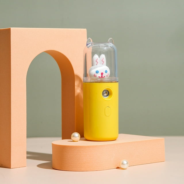 Mist Facial Sprayer USB Humidifier Rechargeable Nebulizer Face Steamer Moisturizing Beauty Instruments Face Skin Care Tools, Cute Rabbit Yellow