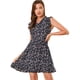 thumbnail image 1 of Vestido de Mujer Allegra K con Estampado floral Cuello En V Sin mangas con volantes Negro S, 1 of 6