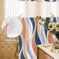 thumbnail image 4 of No Hook Shower Curtain, Orange Blue Striped Shower Curtains for Bathroom with See Through Top Window, Modern Abstract Vertical Waves Waterproof & Washable Bath Curtain Stall 48"x72", 4 of 9
