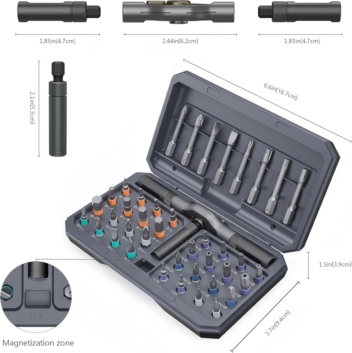 42 in 1 Magnetic Screwdriver Set, multi-purpose Ratchet Screwdriver Set, tool kit for home with Detachable Ratchet Handle, Portable Home Repair & DIY Project.