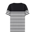 thumbnail image 4 of FcBaudy Hauts pour Femmes, Chemisiers et Chemises à Manches Courtes à Col en V, Blouse à Manches Courtes Imprimée pour Femmes, Col Rond, Blouse Décontractée pour Femmes, 4 of 5