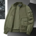 thumbnail image 5 of WREESH Fashion Jacket Men'S Solid Color Pocket Loose Motorcycle Outdoor Flight Suit Plus Size Workwear Jacket Olive Green, 5 of 7