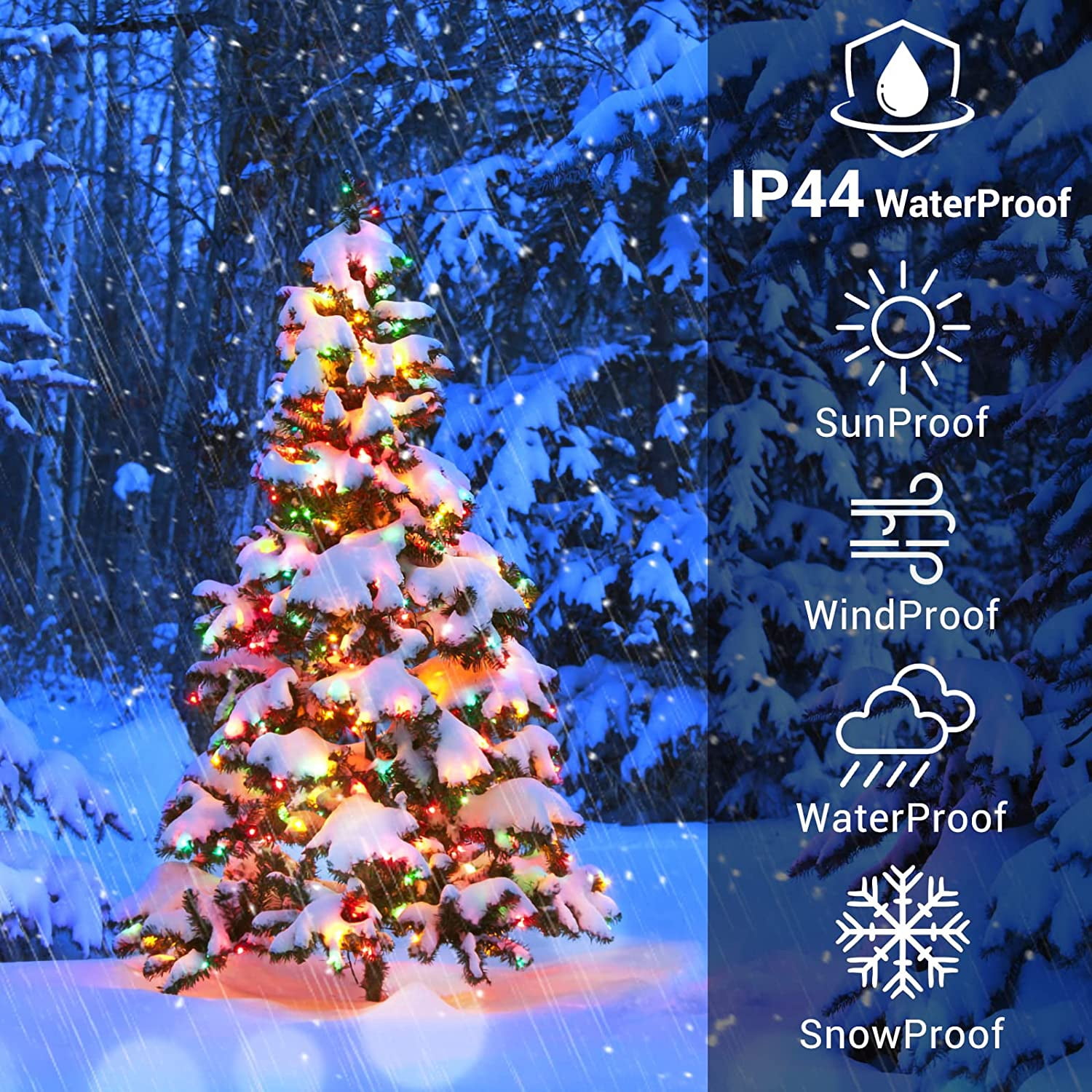 Quntis 82ft 1000 LEDs Christmas String Lights, Multicolor Outdoor Waterproof Christmas Tree Lights with 8 Modes, Plug in Holiday Twinkle Fairy String Lights for Garden Tree Party Decoration