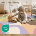 thumbnail image 4 of ODIKA 4'x6' Pastel Multicolor Botanical Harmony Washable Area Rug Relaxing Abstract Nature Design Pet Friendly, Non-Shedding for Bedroom, Reading Nook, 4 of 4