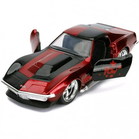 1969 Chevrolet Corvette Stingray Harley Quinn DC Comics Hollywood Rides Series 1/32 Diecast Model Car by Jada