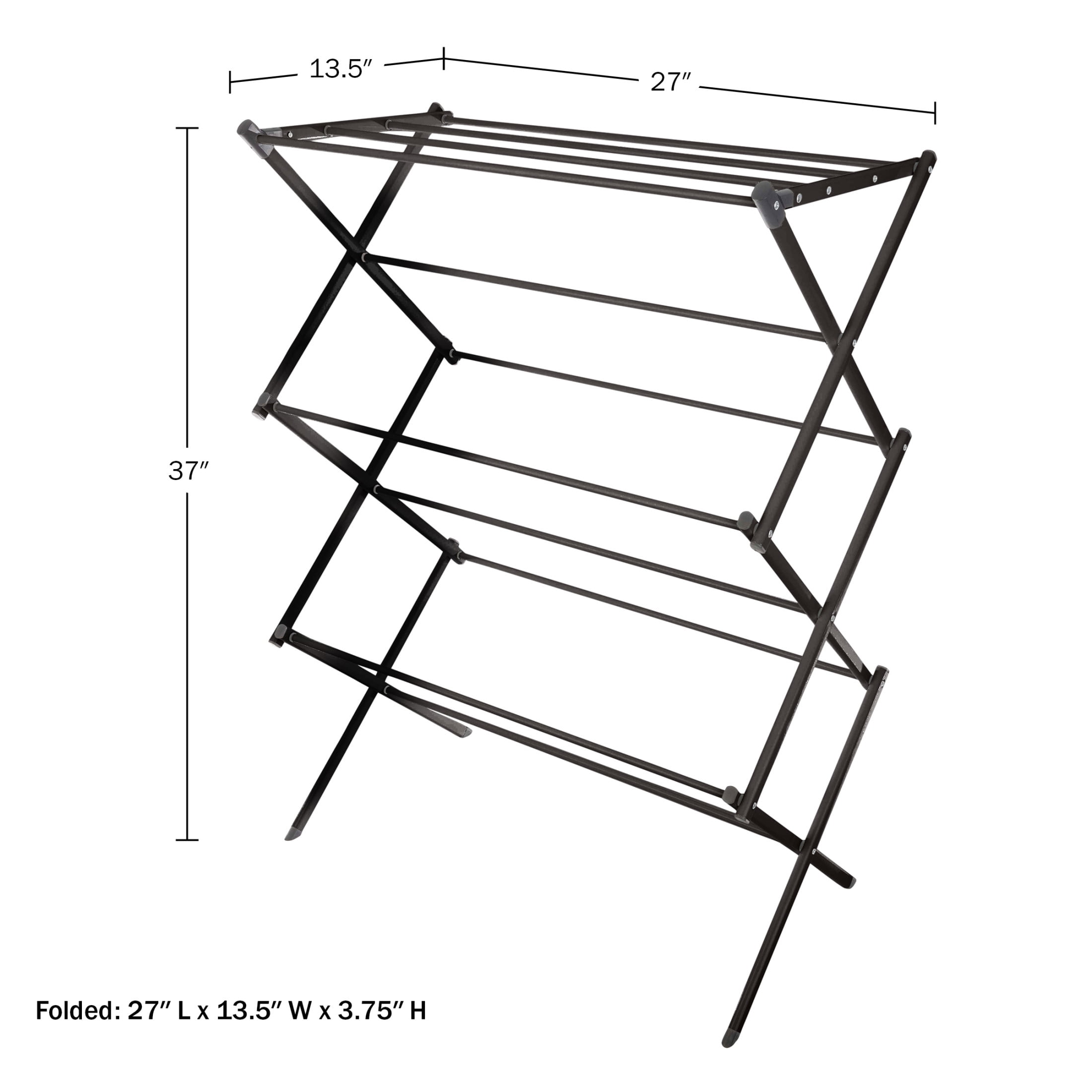 Lavish Home Collapsible Clothes Drying Rack for Indoor/Outdoor Use (Black)
