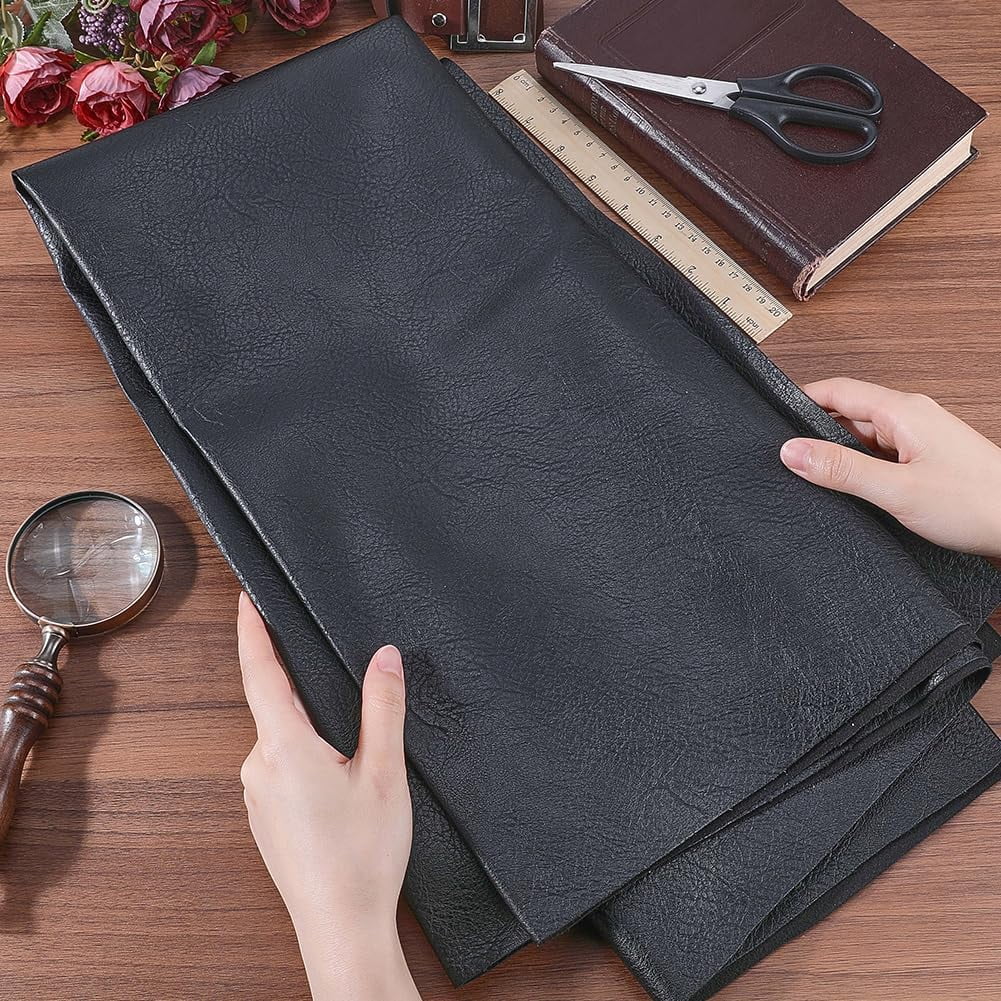 Leather Fabric Black Leather Sheets Material Soft Touch Grain Waterproof Leather Upholstery 1 Yard 54"x36" 1MM Thick for Upholstery Handbag DIY Sewings Crafts Boat Car Sofa for DIY Coconut Brown