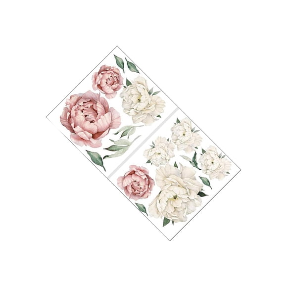 Yingyy Peony Rose Flower Background Wall Stickers Art Decal Home Wall Stickers:Watercolor floral Decor Dark Pink