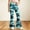Mint Green, variant on Spazoro Girls Flare Pants with Pockets, Button Closure Camouflage Print Relaxed Fit Lightweight Retro Bell‑Bottom Trousers for Street Daily Wear Green Size 9-10