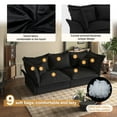 thumbnail image 4 of 90.55"3 Seats Sofas ,Soft Velvet Fabric,Convertible Into Chaise Lounge,Comfy Deep Seat For Living Room Or Bedroom, 4 of 9
