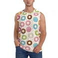 thumbnail image 3 of Uemuo Colorful Donuts Pattern Men's Sleeveless T-Shirt,Muscle Athletic Tank Top, Moisture-wicking Quick-dry Breathable Classic Tee Top for Gym Run Outdoor Sports-X-Large, 3 of 8