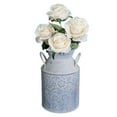 thumbnail image 6 of Fauevav Galvanized Milk Can Antique Retro Vase Metal Planter Rustic Vintage Primitive Flower Holder Farmhouse Country Plant for Home Office Decor, 9.4”, 6 of 8