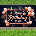 thumbnail image 5 of Rose Gold Happy Birthday Banner Decorative Balloons Elegant Frame for Birthday Party Event Indoor Decoration Celebration, 5 of 7