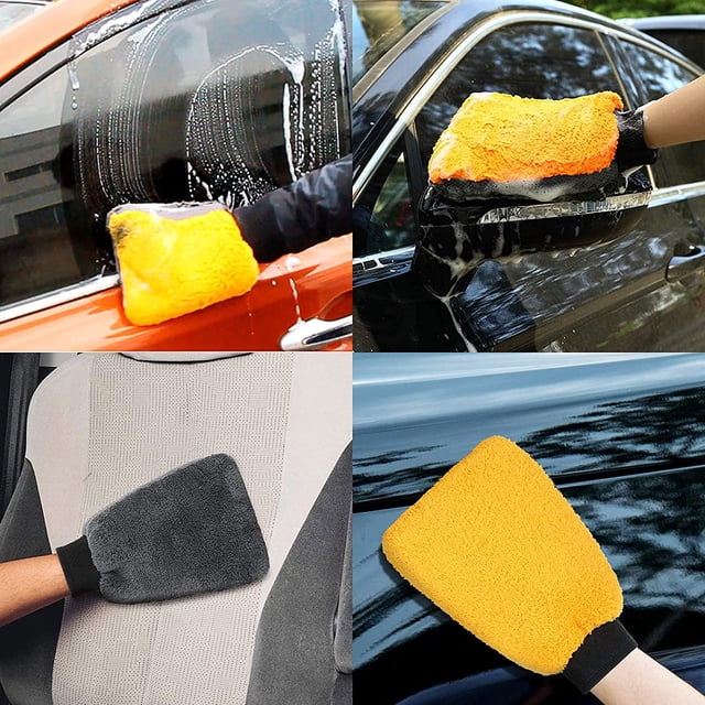 Guantes de microfibra para lavado de autos, manopla de lavado de autos para exteriores, para limpiar autos, guante de limpieza para limpieza de autos, motocicletas o mantenimiento del hogar ZefeiWu 9024735312260