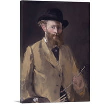 ARTCANVAS Self-Portrait with Palette 1879 Canvas Art Print by Edouard Manet - Size: 26" x 18" (0.75" Deep)