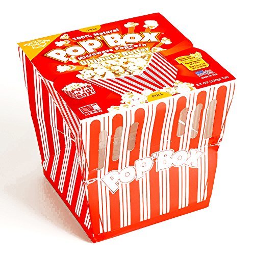 Pop Box Extra Butter Popcorn 3.5 oz each (3 Items Per Order)