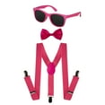 thumbnail image 1 of Adult Neon Suspender, Bow-tie Accessory Set Pink - By Dress Up America, 1 of 1